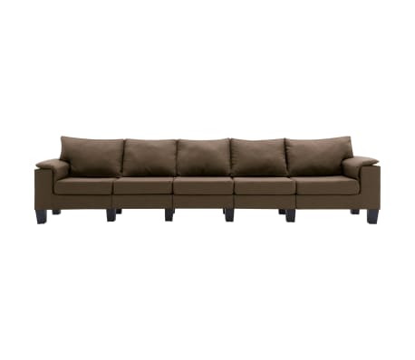 vidaXL 5-Sitzer-Sofa Braun Stoff