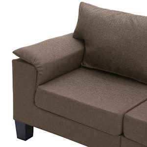 5místná pohovka hnědá textil - obrázek 6