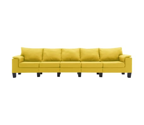 vidaXL Penkiavietė sofa, geltonos spalvos, audinys