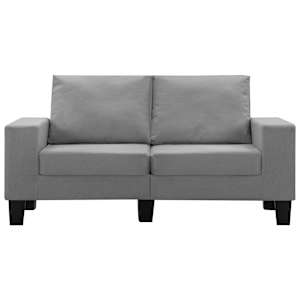 2místná pohovka světle šedá textil - obrázek 3