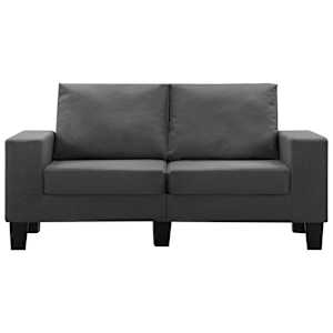 vidaXL Dvivietė sofa, tamsiai pilkos spalvos, audinys