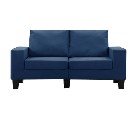 vidaXL Canapea cu 2 locuri, albastru, material textil