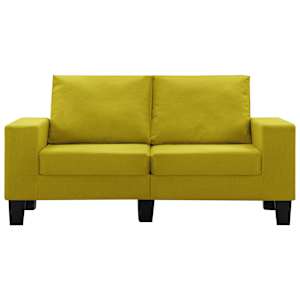 vidaXL Dvivietė sofa, geltonos spalvos, audinys