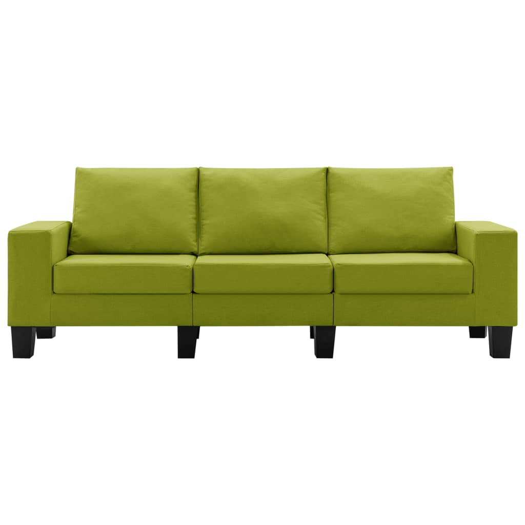 vidaXL Canapea cu 3 locuri, verde, material textil