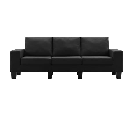 vidaXL 3-Seater Sofa Black Fabric