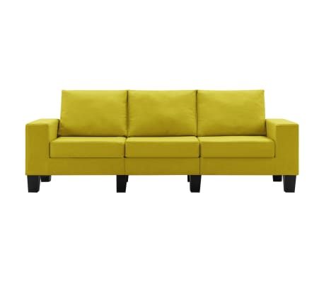 vidaXL 3-osobowa sofa, żółta, tapicerowana tkaniną