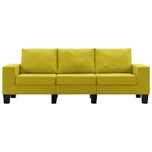 vidaXL Canap&eacute; &agrave; 3 places Jaune Tissu