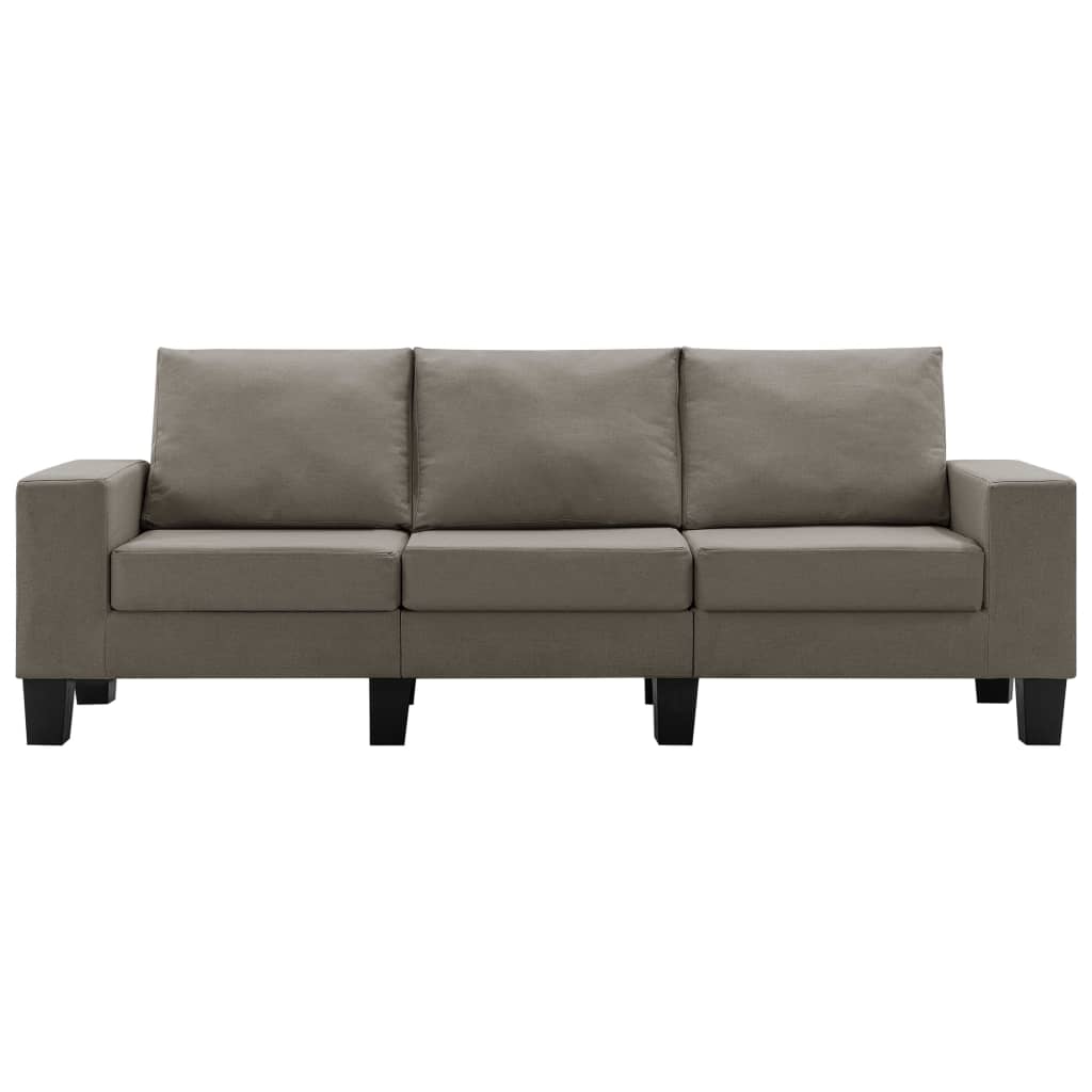 vidaXL Trivietė sofa, taupe spalvos, audinys