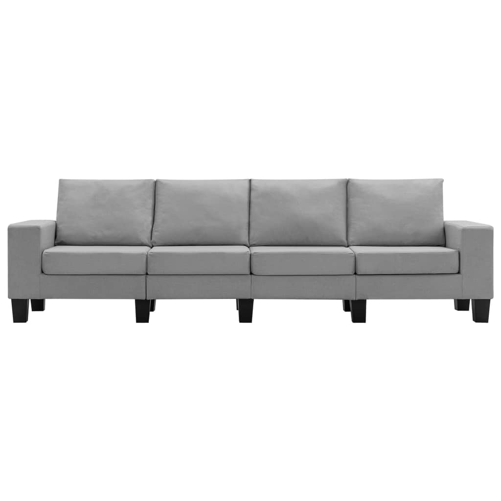 vidaXL Keturvietė sofa, šviesiai pilkos spalvos, audinys