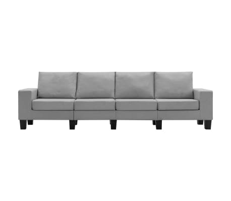 vidaXL Keturvietė sofa, šviesiai pilkos spalvos, audinys