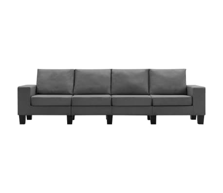 vidaXL Keturvietė sofa, tamsiai pilkos spalvos, audinys