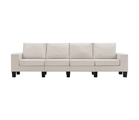 vidaXL 4-Sitzer-Sofa Creme Stoff