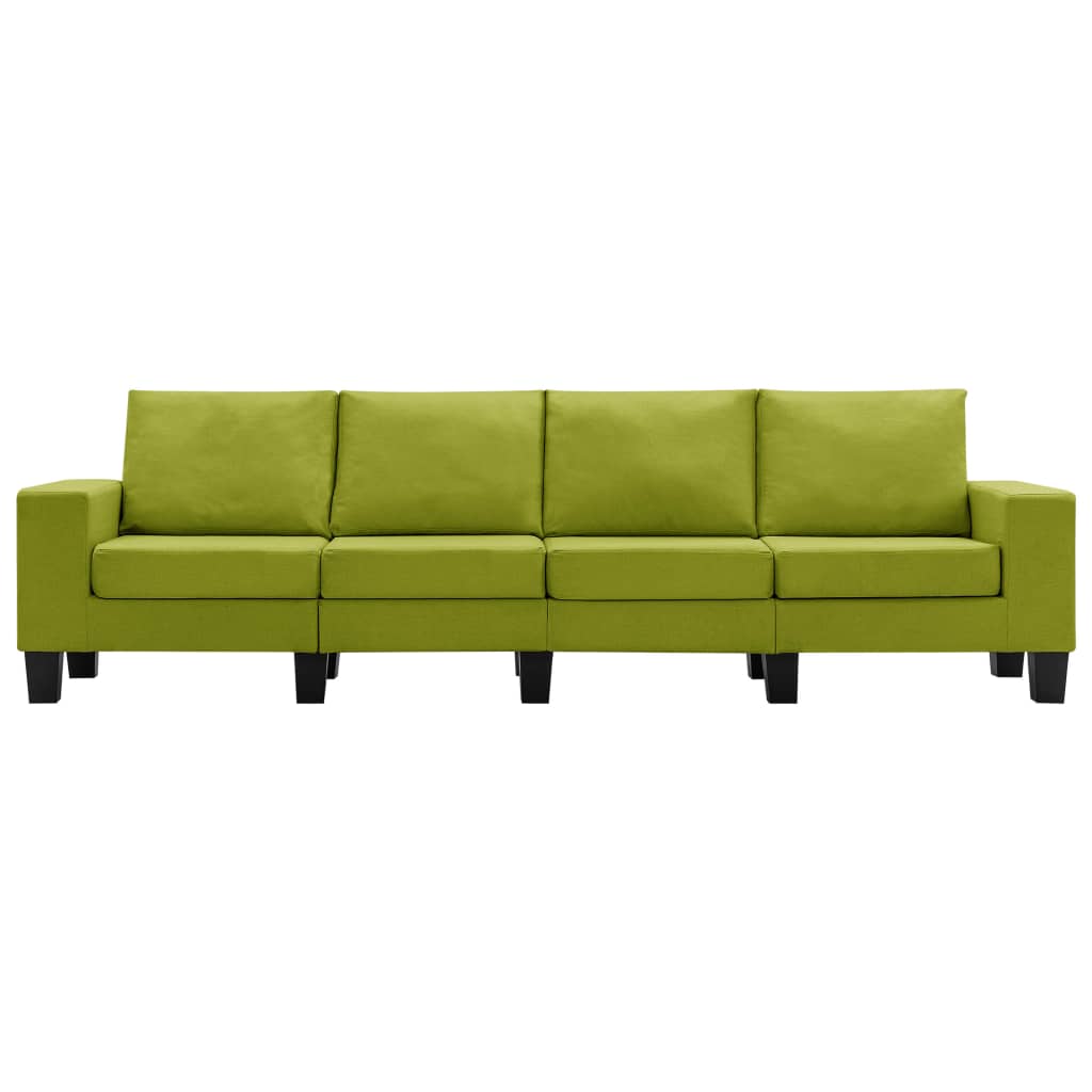vidaXL 4-местен диван, зелен, текстил