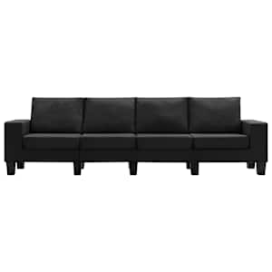 vidaXL Divano a 4 Posti Nero in Tessuto