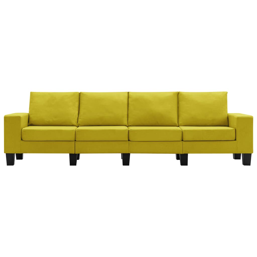 vidaXL četrvietīgs dīvāns, dzeltens audums