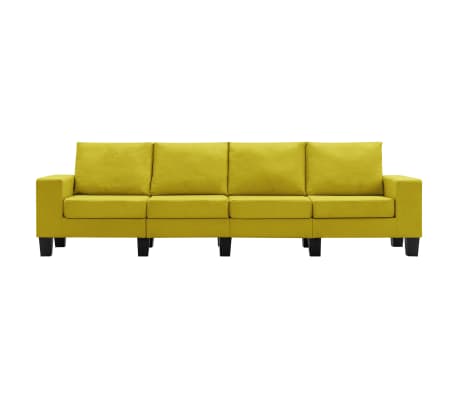 vidaXL 4-местен диван, жълт, текстил
