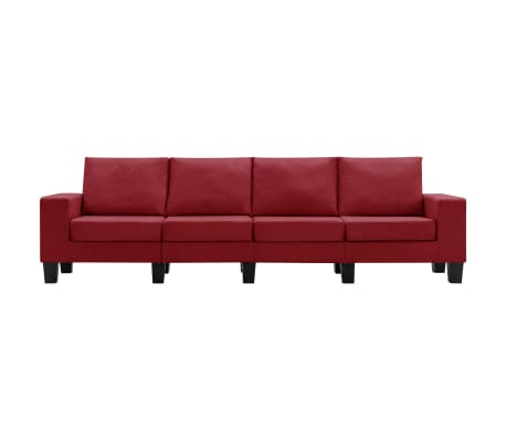 vidaXL 4-personers sofa stof vinrød