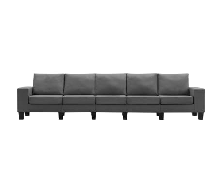 vidaXL 5-osobowa sofa, ciemnoszara, tapicerowana tkaniną