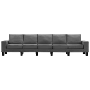 vidaXL 5-osobowa sofa, ciemnoszara, tapicerowana tkaniną