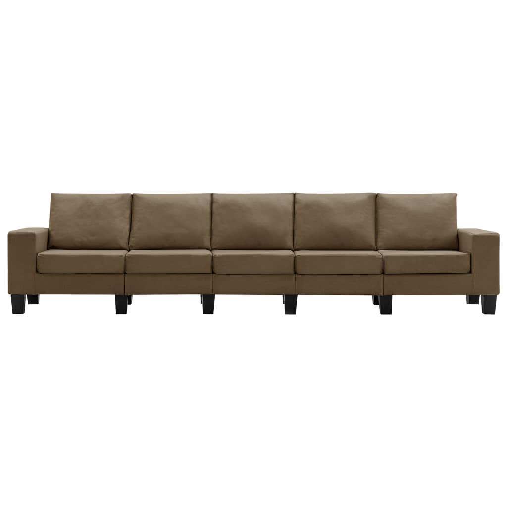 vidaXL 5-personers sofa stof brun