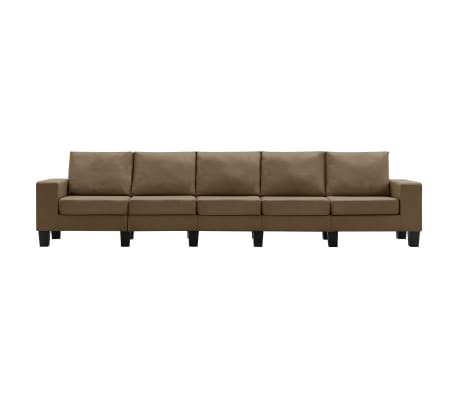 vidaXL 5-personers sofa stof brun