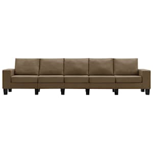 vidaXL Penkiavietė sofa, rudos spalvos, audinys