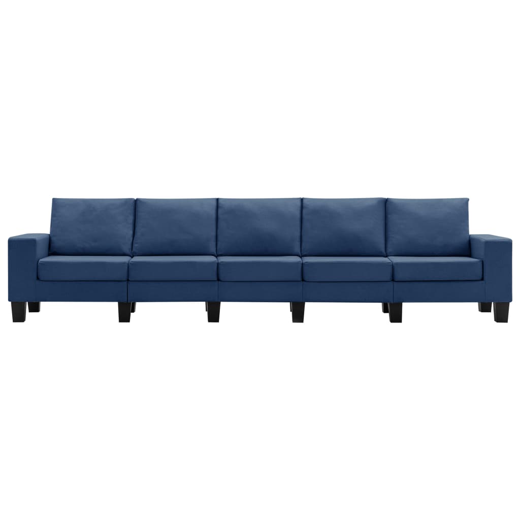 vidaXL 5-Sitzer-Sofa Blau Stoff