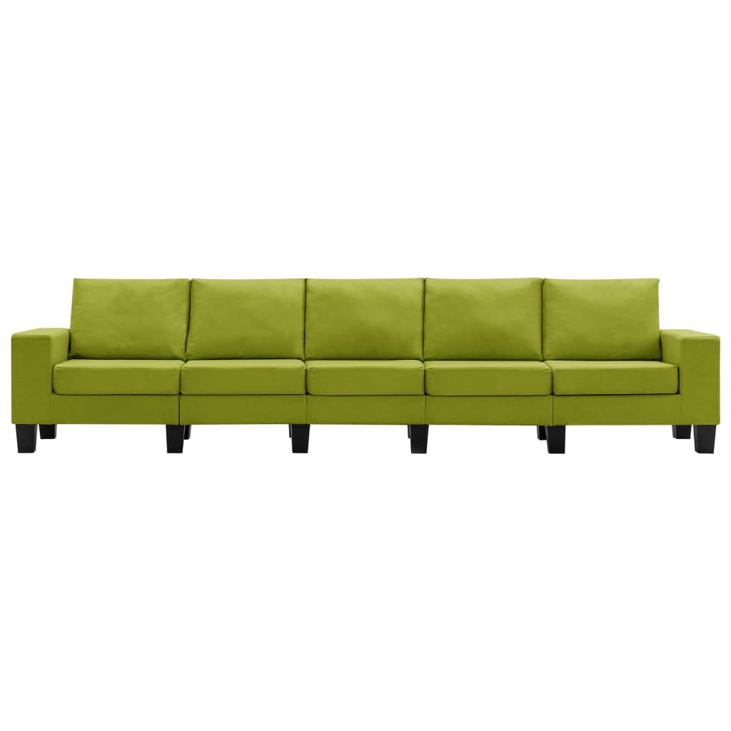 vidaXL piecvietīgs dīvāns, zaļš audums
