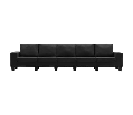 vidaXL Penkiavietė sofa, juodos spalvos, audinys