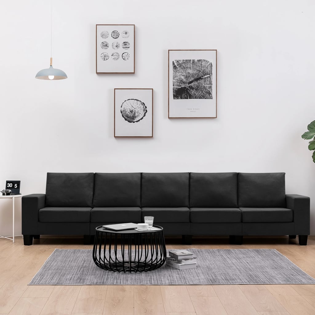 vidaXL 5-personers sofa stof sort