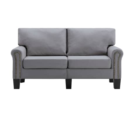 vidaXL Dvivietė sofa, šviesiai pilkos spalvos, audinys