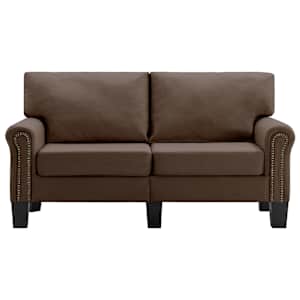 2místná pohovka hnědá textil - obrázek 3