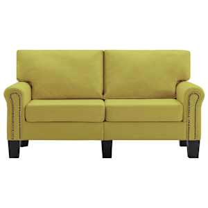vidaXL Dvivietė sofa, žalios spalvos, audinys
