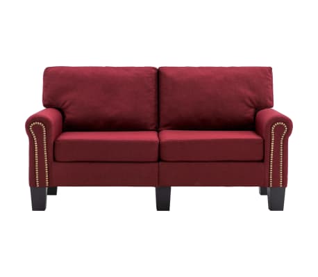 vidaXL 2-Sitzer-Sofa Weinrot Stoff