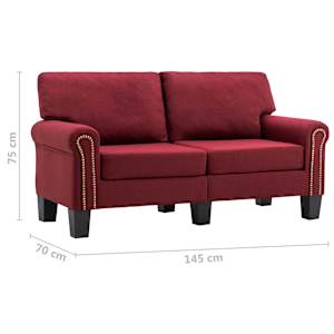 2místná pohovka vínová textil - obrázek 8