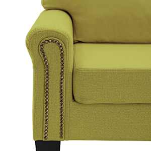 3místná pohovka zelená textil - obrázek 6