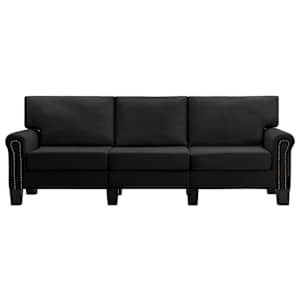 vidaXL 3-sitssoffa svart tyg