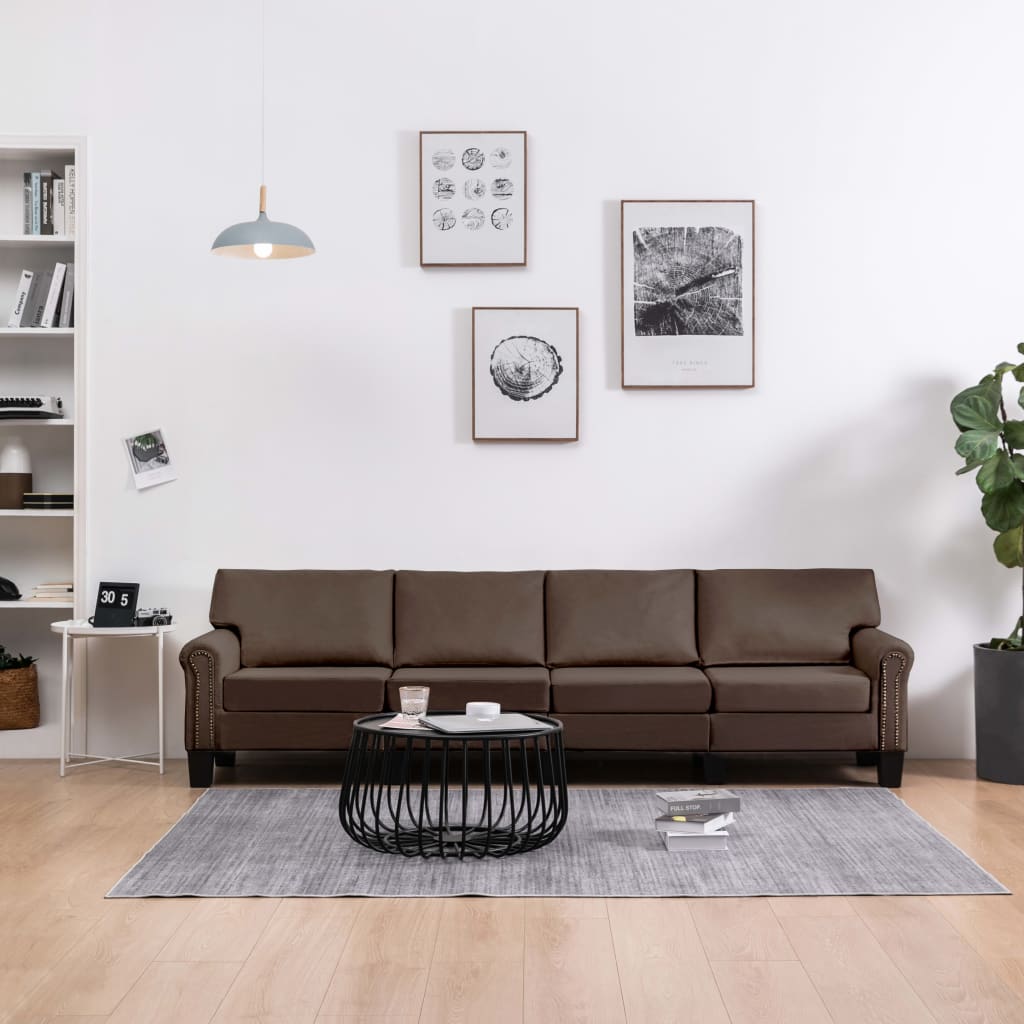 vidaXL 4-Sitzer-Sofa Braun Stoff