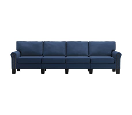 vidaXL 4-osobowa sofa, niebieska, tapicerowana tkaniną