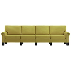 vidaXL Keturvietė sofa, žalios spalvos, audinys