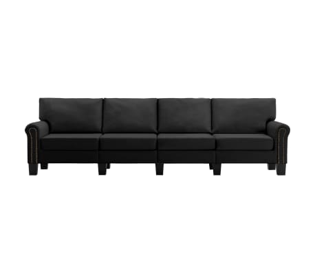 vidaXL 4-osobowa sofa, czarna, tapicerowana tkaniną