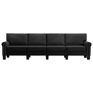 vidaXL Keturvietė sofa, juodos spalvos, audinys