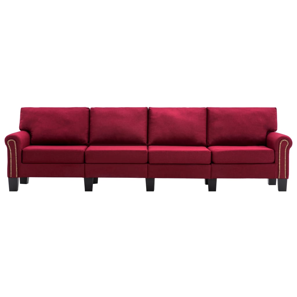 vidaXL 4-personers sofa stof vinrød