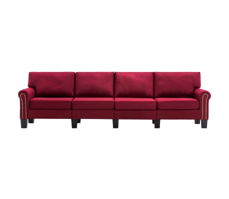 vidaXL 4-personers sofa stof vinrød