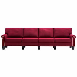 4místná pohovka vínová textil - obrázek 3