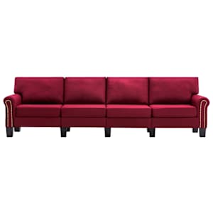 vidaXL 4-Sitzer-Sofa Weinrot Stoff