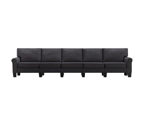 vidaXL 5-Seater Sofa Dark Grey Fabric