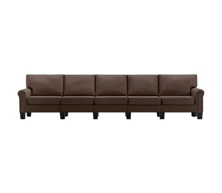 vidaXL 5-Sitzer-Sofa Braun Stoff