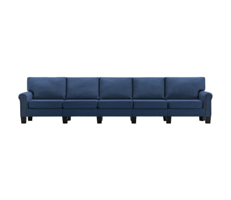 vidaXL piecvietīgs dīvāns, zils audums