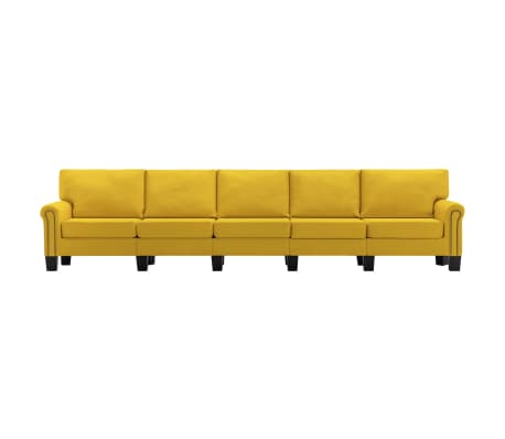 vidaXL piecvietīgs dīvāns, dzeltens audums